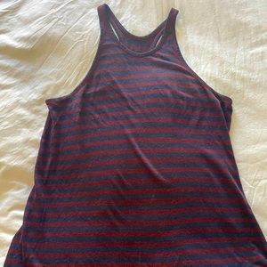 Navy and maroon racer back